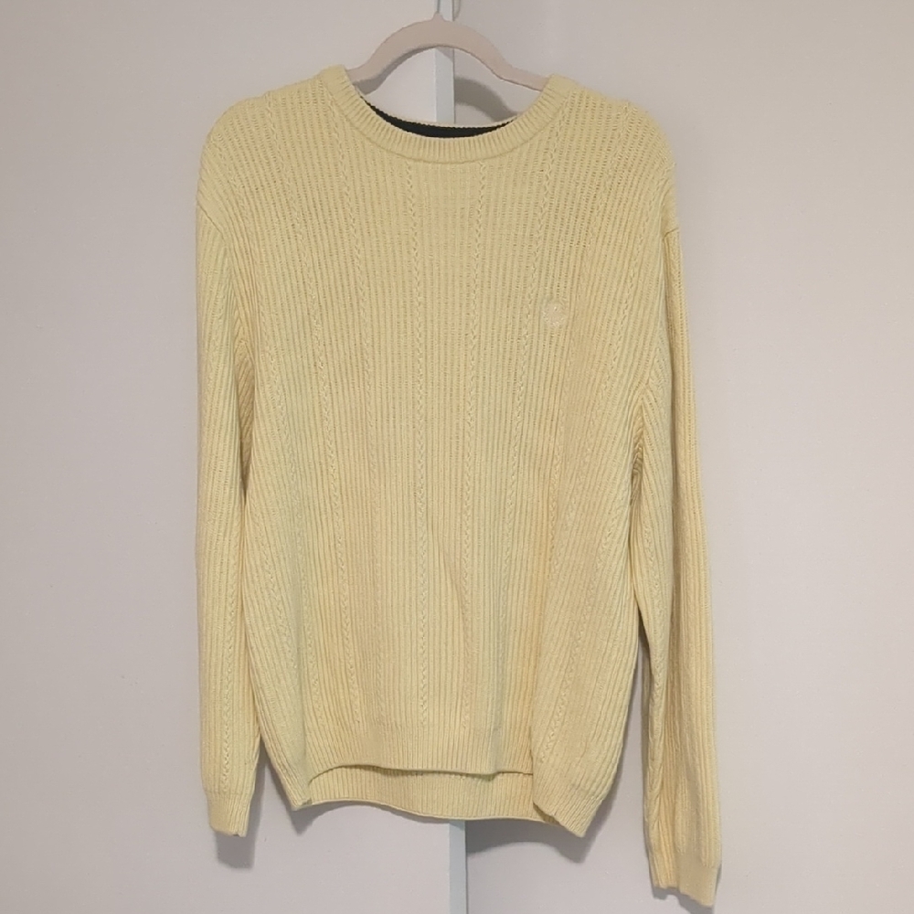Vintage Chaps Men's Soft Yellow Crewneck Sweater